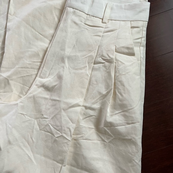 Zara Cream Wide-Leg High-Rise Trousers - Picture 7 of 8